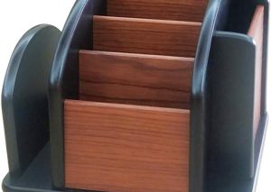 Wooden Rotatable Organiser – Remote & Pen Holder, Desktop