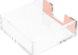 Clear Acrylic Desktop Notepad Holder – Memo Pad Dispenser