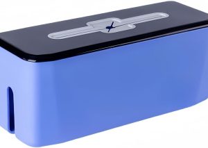 Cable Management Box – Blue, 11.8 x 4.3 x 4.7 in