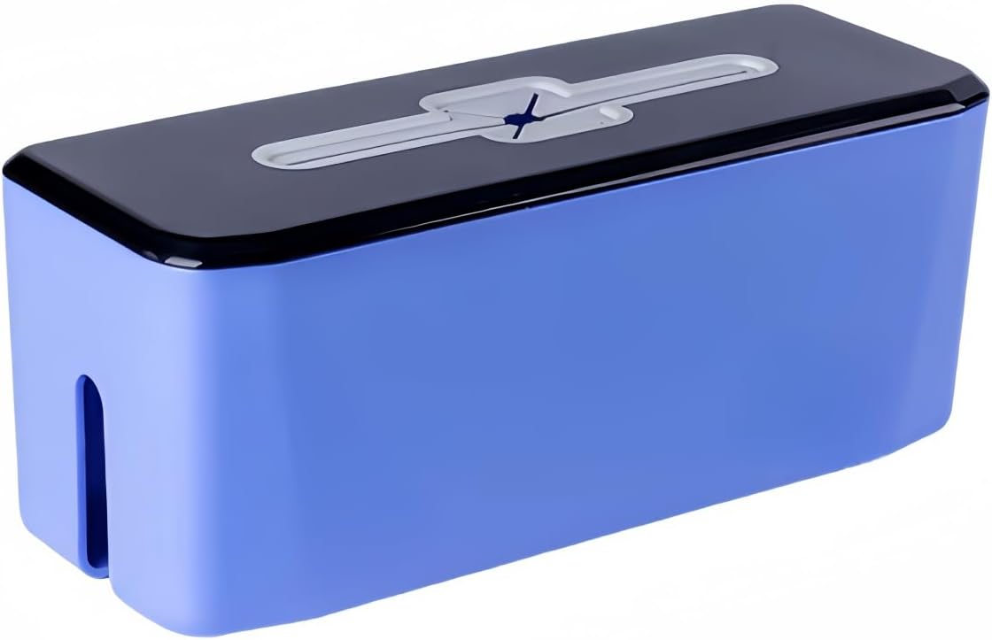 Cable Management Box – Blue, 11.8 x 4.3 x 4.7 in
