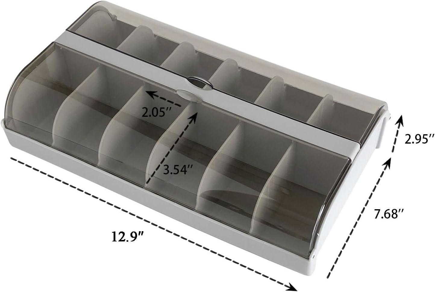 2-Pack Extra Large Grey Cable Box – 12 Compartments, for Tools & Cords - Image 2