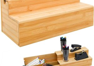 Bamboo Organiser with Drawer – 36x17x16 cm