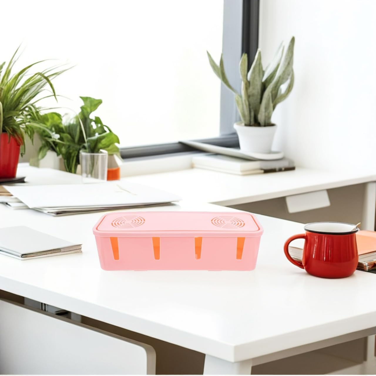 Pink Plug Socket Dust Cover – Cable Hider for Desk - Image 2