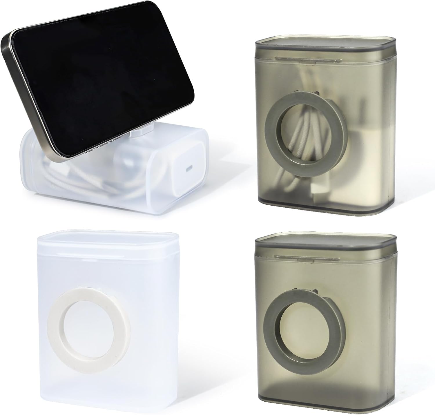 4-Piece Multicolour Cable Storage Box – Also for Hair Ties, Travel Case