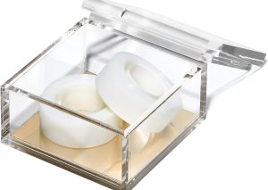 Medium Acrylic Desk Organiser – Gold Base, Odds & Ends Box