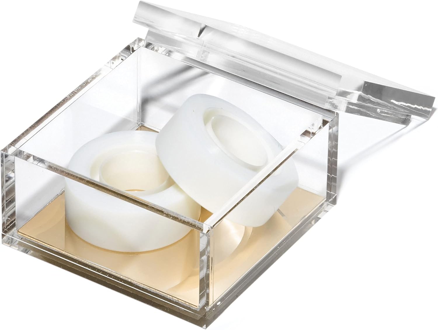 Medium Acrylic Desk Organiser – Gold Base, Odds & Ends Box
