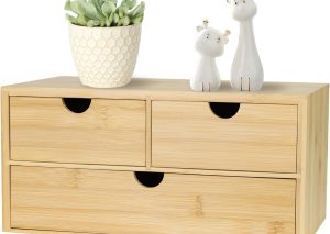 Bamboo 3-Drawer Desk Organiser – Tabletop Storage