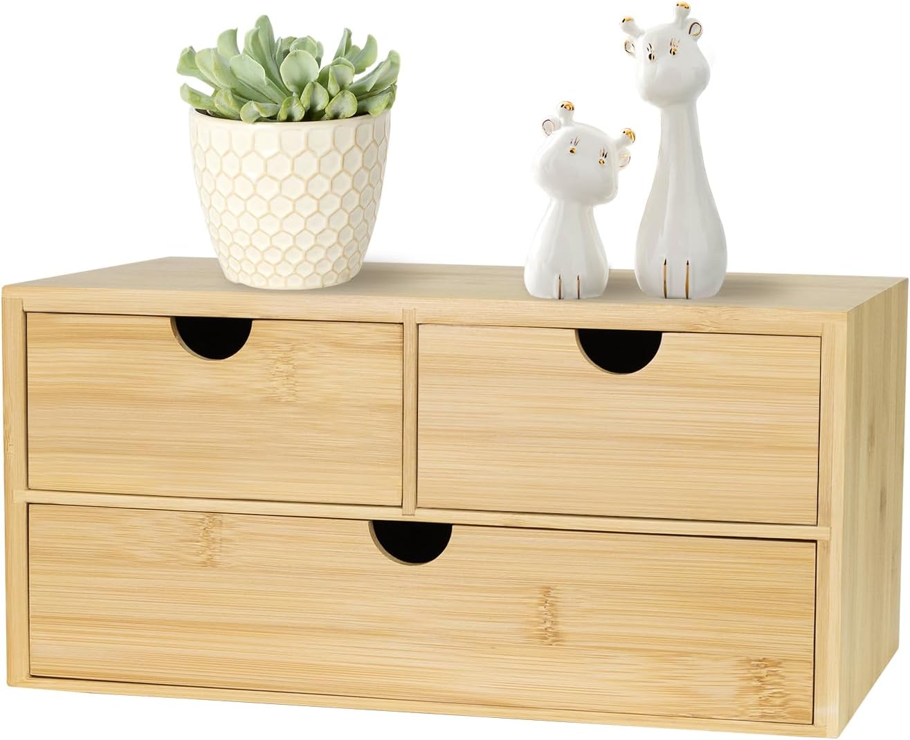 Bamboo 3-Drawer Desk Organiser – Tabletop Storage
