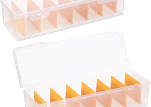 2-Pack Clear Cable Box with Lid – 16 Ties, Stackable