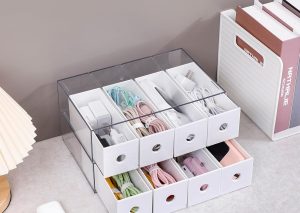 2-Pack White Cord Drawers – 40 Wire Ties, for Desk Supplies