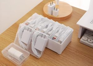 7-Piece Clear Storage Box Set – Cords, Chargers, Jewellery